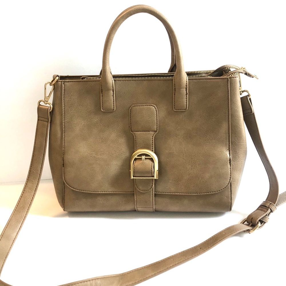 Sole Society Tan Faux Leather Satchel Purse